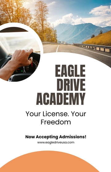 Free Driving School Admission Poster Template to Edit Online