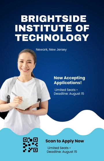 Free Course Admission Poster with QR Code Template to Edit Online