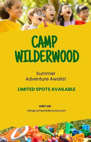 Free Summer Camp Admission Poster Template to Edit Online