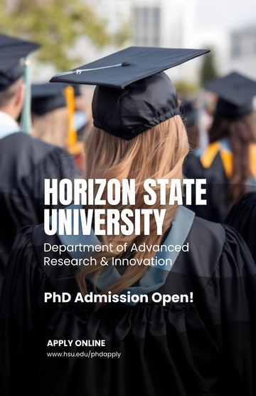 Free Professional PhD Admission Poster Template to Edit Online