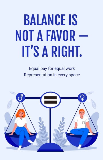 Blue Scale Gender Equality Poster Template