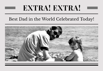 Free Father's Day Newspaper Card Background Template to Edit Online