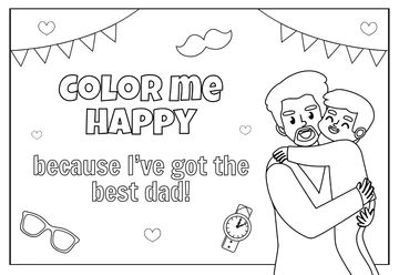 Free DIY Father's Day Coloring Card Template to Edit Online