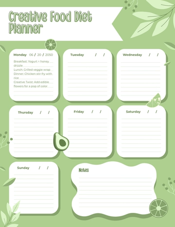 Free Creative Food Diet Planner Template to Edit Online Free Creative Food Diet Planner Template to Edit Online