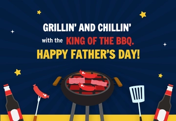 Free Creative BBQ Father's Day Card Template to Edit Online