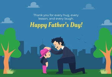 Free Colorful Father's Day Thank You Card Template to Edit Online