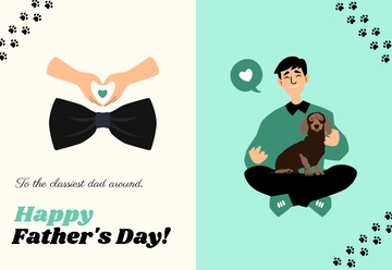 Free Black Bow Tie Father's Day Card Template to Edit Online