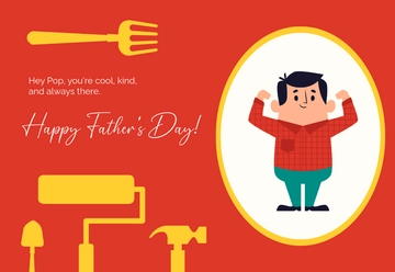 Free Modern Father's Day Card for Pop Template to Edit Online