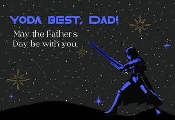 Free Star Wars Father's Day Card Template to Edit Online