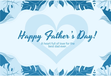 Free Blue Father's Day Hearts Card Template to Edit Online