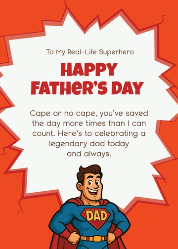 Free Superhero Father's Day Wishes Template to Edit Online