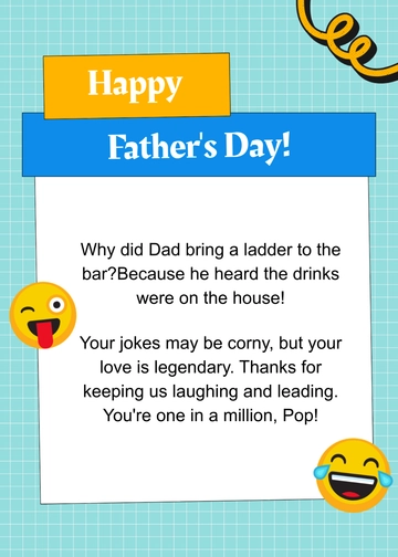 Free Father's Day Jokes and Wishes Template to Edit Online