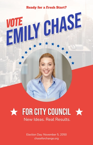 Free City Council Campaign Poster Template to Edit Online