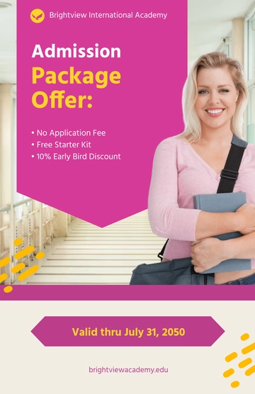 Free Printable Admission Package Offer Poster to Edit Online