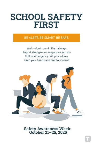 Free Printable School Safety Poster Template to Edit Online