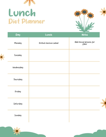 Free Lunch Diet Planner Template to Edit Online Free Lunch Diet Planner Template to Edit Online