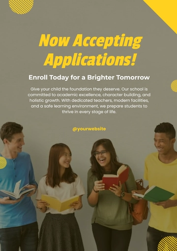 Free Admission Poster for School Websites to Edit Online
