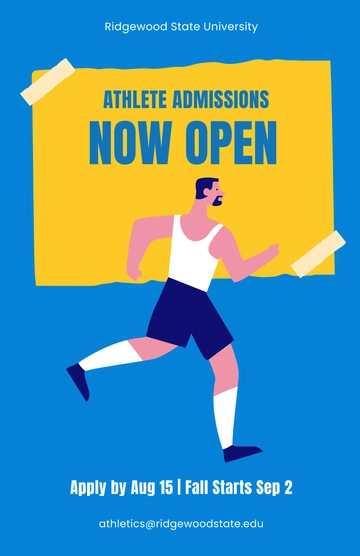 Free Creative Athlete Admission Poster to Edit Online