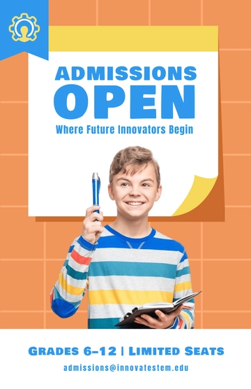 Free STEM School Admission Poster to Edit Online