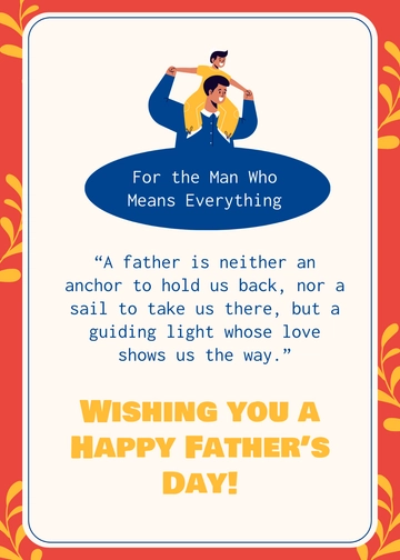 Free Simple Father's Day Wishes Quote Template to Edit Online