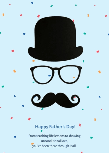 Free Mustache Background Father's Day Wishes Template to Edit Online