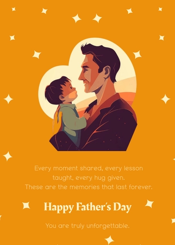 Free Orange Father's Day Memorable Wishes Template to Edit Online