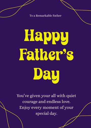 Free Blank Father's Day Wishes Card Template to Edit Online