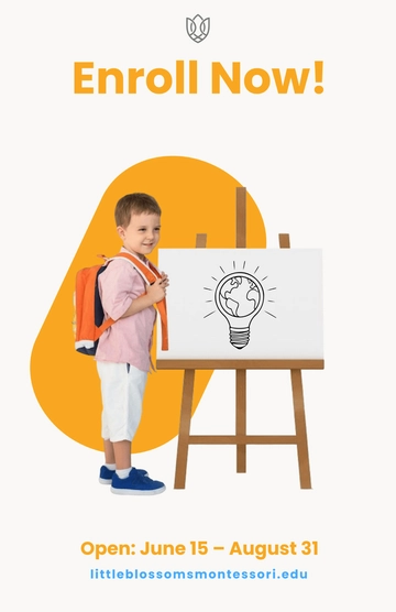 Free Montessori School Admission Poster to Edit Online