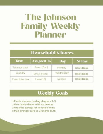 Free Color-Coded Family Planner Template to Edit Online