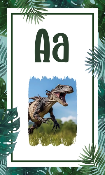 Free Dinosaur Alphabet Flashcards Background Template to Edit Online