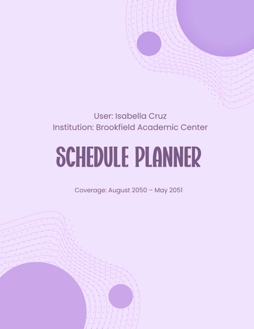 Free Schedule Planner Cover Template to Edit Online