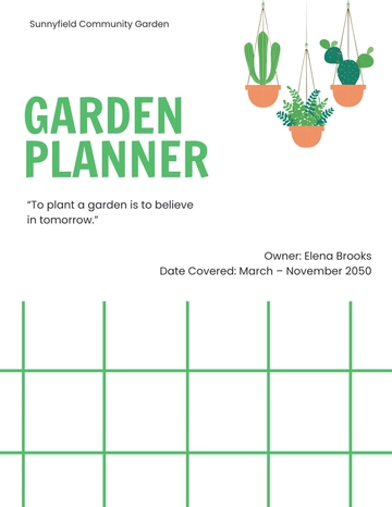 Free Garden Planner Cover Template to Edit Online