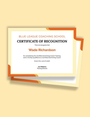 Sports Coaching Certificate Template