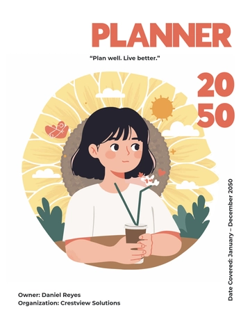Free Sunflower Planner Cover Template to Edit Online