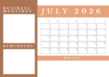 Free July 2026 Calendar for Office Template to Edit Online