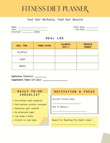Free Fitness Diet Planner Template to Edit Online Free Fitness Diet Planner Template to Edit Online