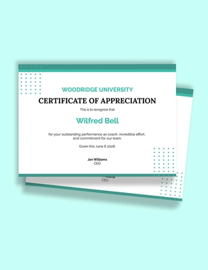 Sports Coach Award Certificate Template
