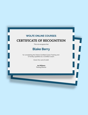 Online Coaching Certification Template