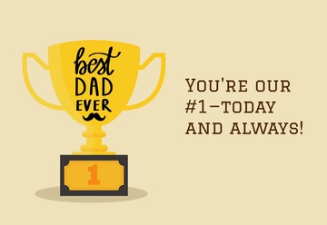 Free Simple Father's Day Trophy Card Template to Edit Online
