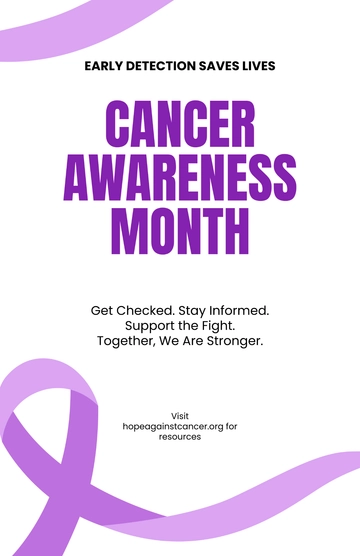 Free Cancer Awareness Campaign Poster Template to Edit Online