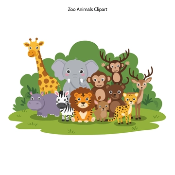 Free Zoo Animals Clipart to Edit Online