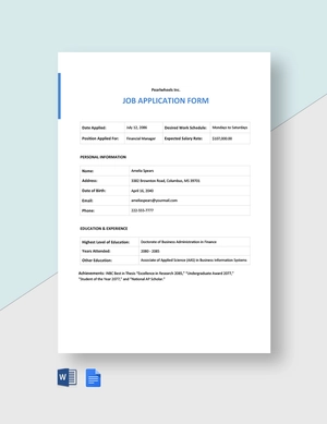 Startup Application Form Template