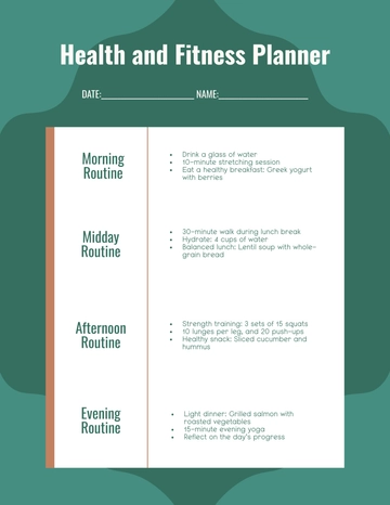 Free Health and Fitness Planner Template to Edit Online