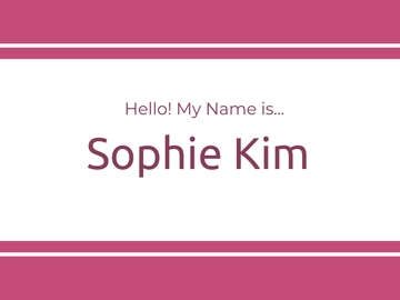 Free Pink Name Tag for Officer Template to Edit Online
