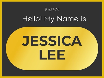Free Golden Name Tag Template to Edit Online
