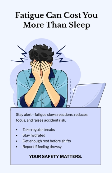 Free Aesthetic Fatigue Safety Poster Template to Edit Online