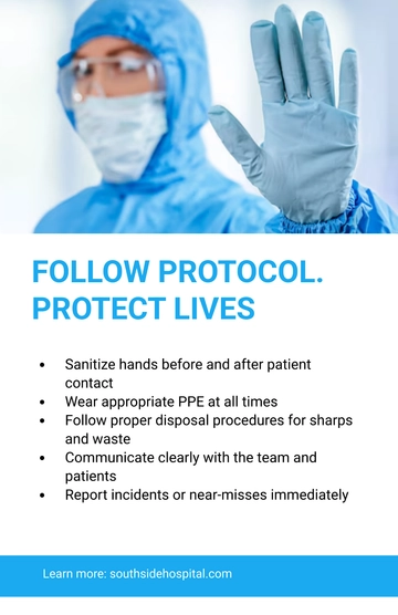 Free Hospital Safety Protocol Poster Template to Edit Online