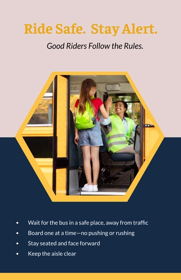 Free School Bus Safety Rules Poster Template to Edit Online