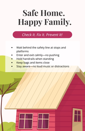 Free Home Safety Checklist Poster Template to Edit Online