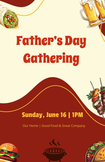Free Simple Father's Day Invitation Poster Template to Edit Online